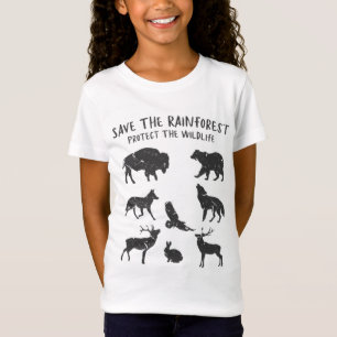 T-Shirt Save The Rainforest Protect The Wildlife Animal Gr
