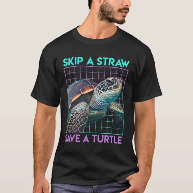 T-shirt Save the Turtles Save the Ocean Environmental Care (Devant)