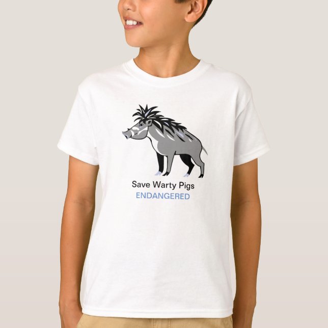 T-shirt Save Warty PIGS - Graphique animal en voie de disp (Devant)