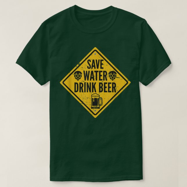 T-shirt Save Water Drink Beer  (Design devant)