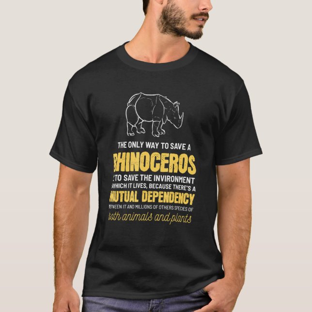 T-shirt Save Wildlife Rhino Activiste pour les droits des  (Devant)