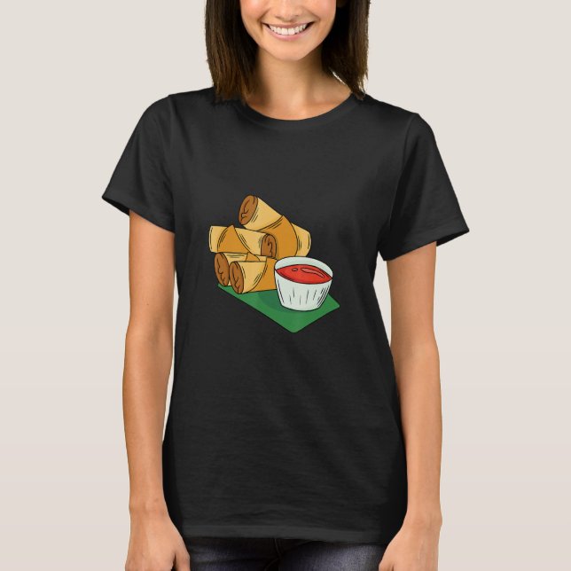 T-shirt Savors the Cuteness of Lumpia Filipino Delight (Devant)