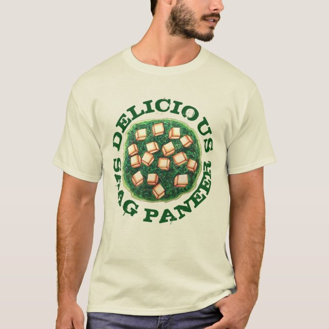 T-shirt Savoureux Saag Paneer Cuisine indienne végétarienn (Devant)