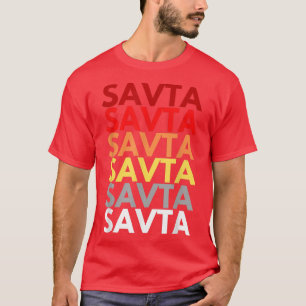 T-shirt Savta Grand-mère en hébreu Nom coloré pour Savt