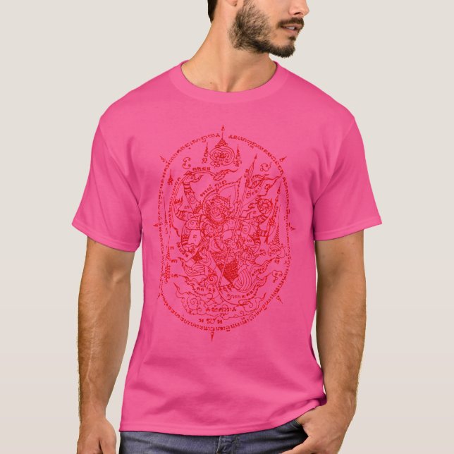 T-shirt Sawadee Thai traditionnel Sak Yant Thai Twin Tiger (Devant)
