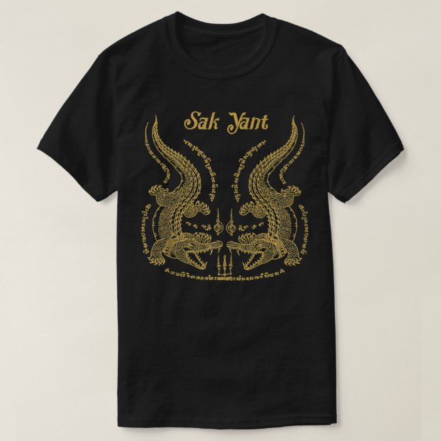T-shirt Sawadee Thai traditionnel Sak Yant Thai Twin Tiger (Design devant)