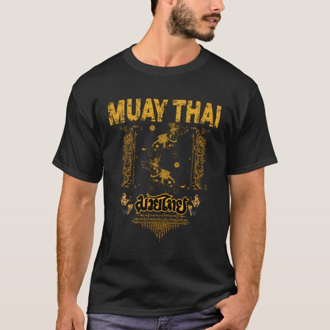 T-shirt Sawadee Thai traditionnel Sak Yant Thai Twin Tiger (Devant)