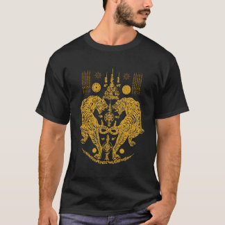 T-shirt Sawadee Thai traditionnel Sak Yant Thai Twin Tiger