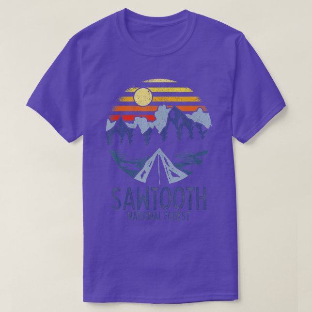 T-shirt Sawtooth National Forest Idaho Rocky Mountains ID (Design devant)