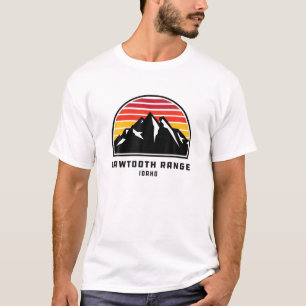 T-shirt Sawtooth Range Idaho Style Rétro Mountain Sunset C