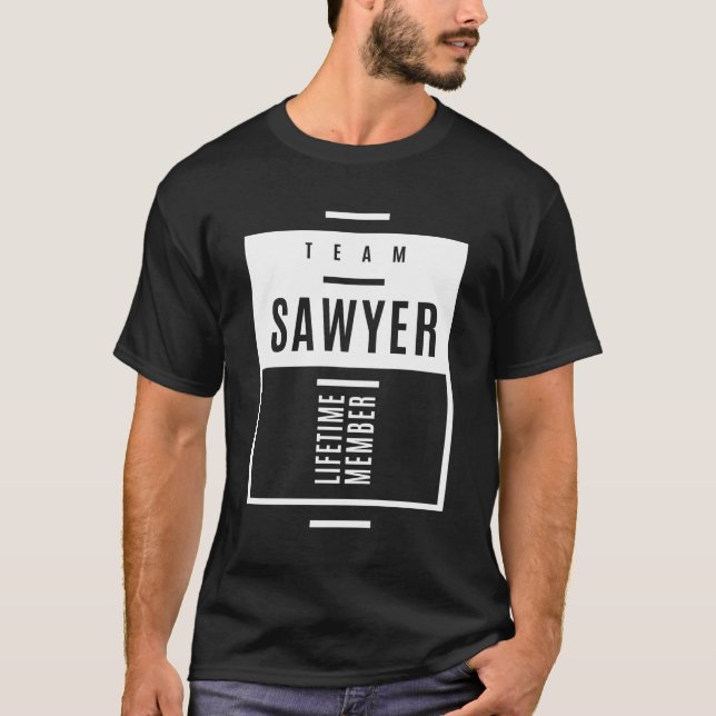 T-shirt Sawyer Nom personnalisé Cadeau Anniversaire (Devant)