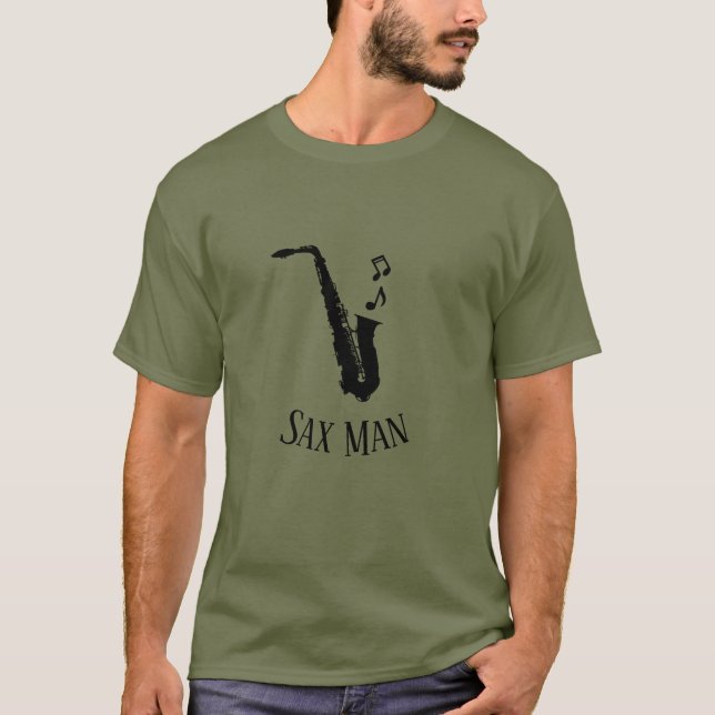 T-shirt Sax Man Cool Funny Musique Saxophone (Devant)
