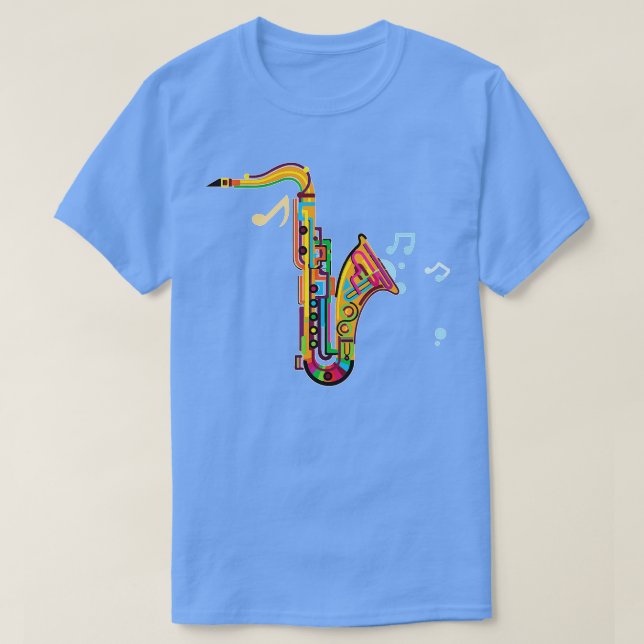 T-shirt Saxaphone  Funny Gifts Musical Instrument  (Design devant)