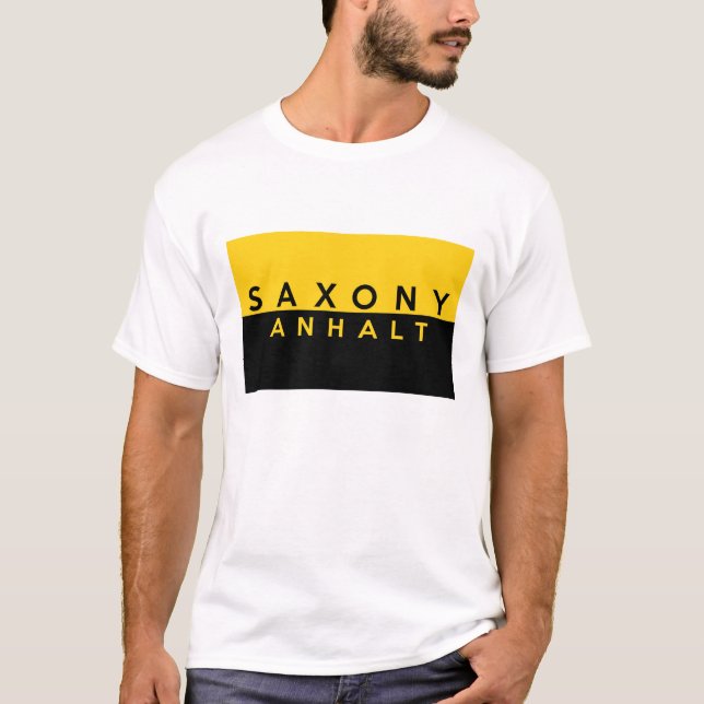 T-shirt saxe anhalt région drapeau allemand pays nom du te (Devant)