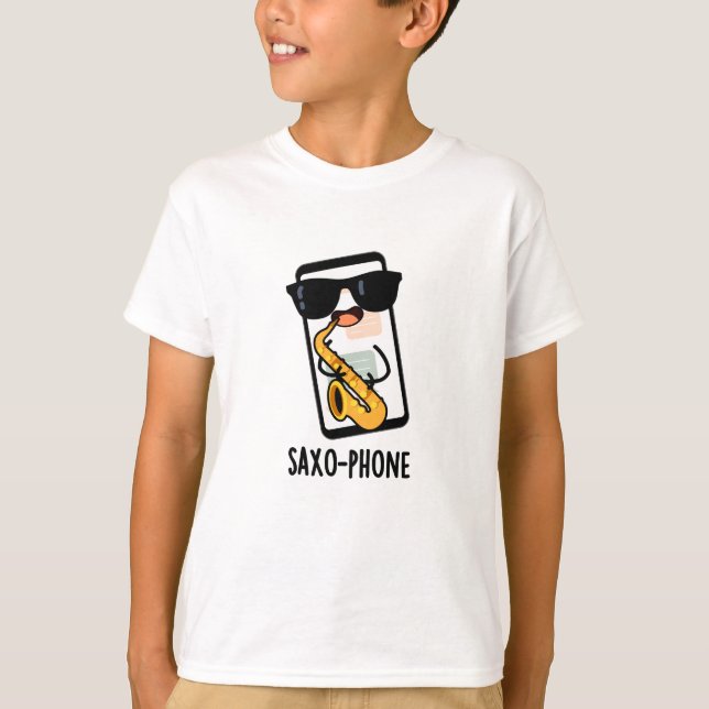 T-shirt Saxo-phone Blagues Téléphone Drôles  (Devant)