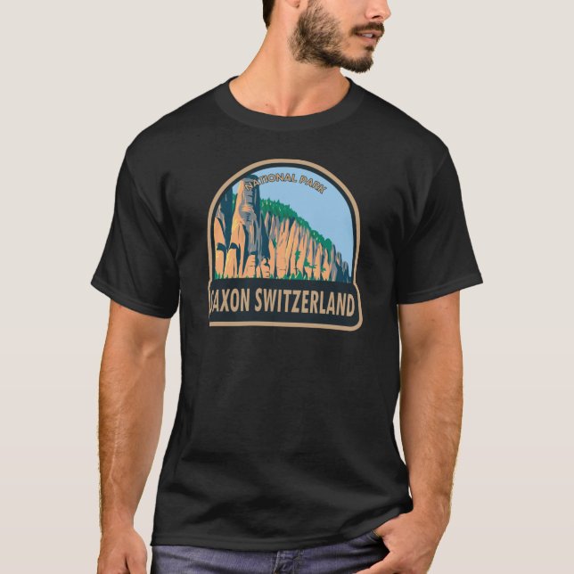 T-shirt Saxon Suisse Parc national Allemagne Vintage (Devant)
