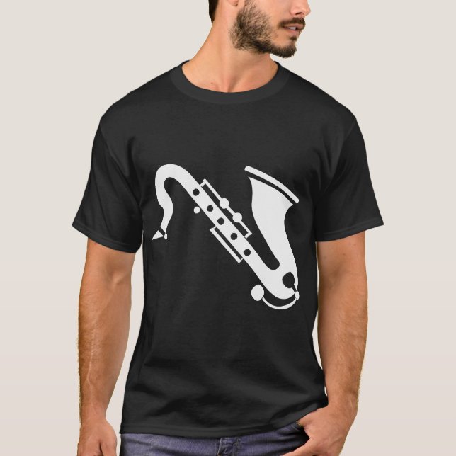 T-shirt Saxophone - Blanc (Devant)