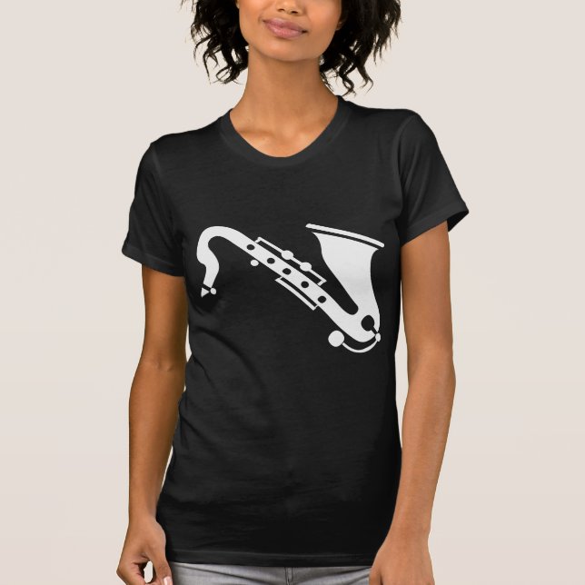 T-shirt Saxophone - Blanc (Devant)