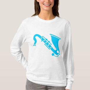 T-shirt Saxophone - Ciel bleu