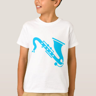 T-shirt Saxophone - Ciel bleu