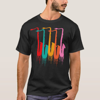 T-shirt Saxophone coloré Instrument de musique jazz musici
