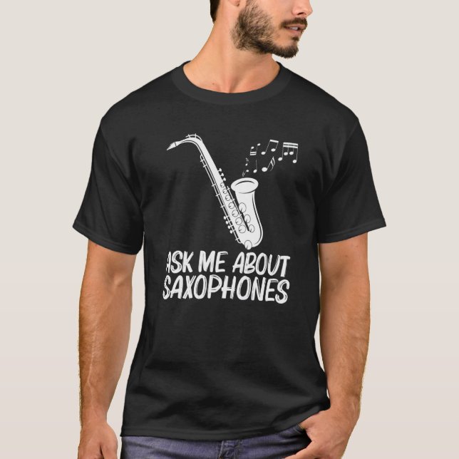 T-shirt Saxophone Designs For Men Women Musical Instrument (Devant)