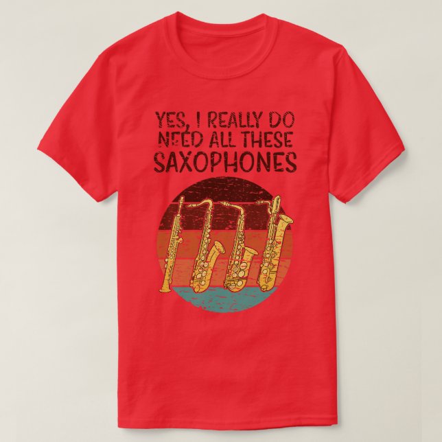 T-shirt Saxophone drôle (Design devant)