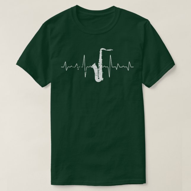 T-shirt Saxophone Heartbeat (Design devant)