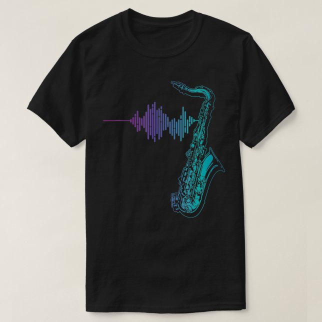T-shirt Saxophone Heartbeat (Design devant)