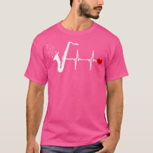 T-shirt Saxophone Heartbeat Music Jazz Band Shirt