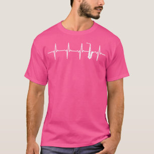 T-shirt Saxophone Heartbeat Pour Saxophonistes