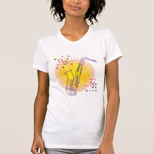 T-shirt Saxophone Illustration Cool Art moderne Saxophonis (Devant)