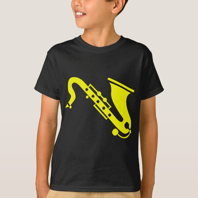 T-shirt Saxophone - Jaune (Devant)