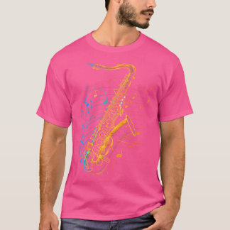 T-shirt Saxophone Lecteur Jazz Musicien Saxophoniste
