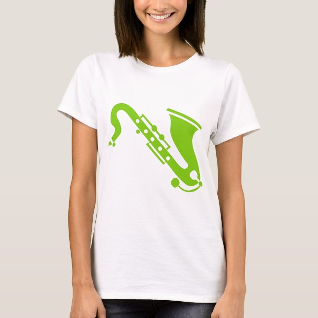 T-shirt Saxophone - Martian Green (Devant)