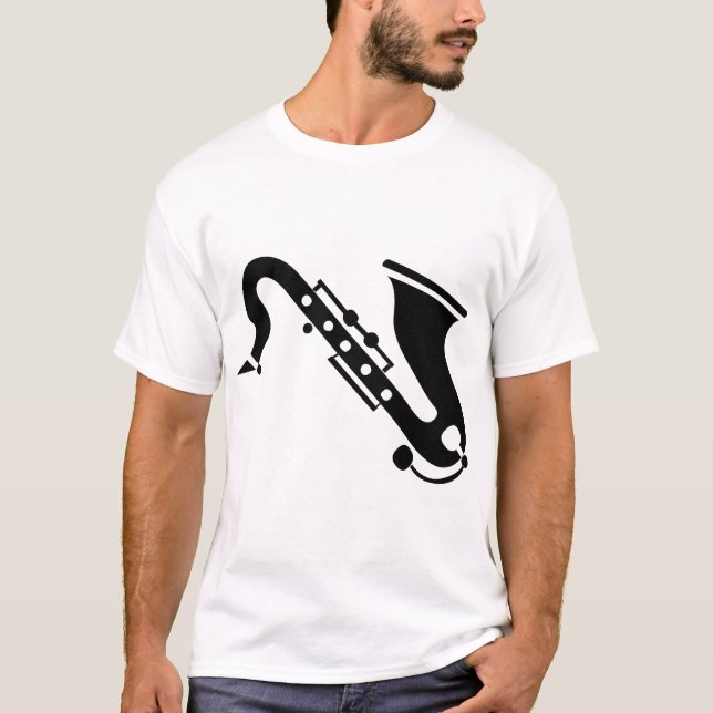 T-shirt Saxophone - Noir (Devant)