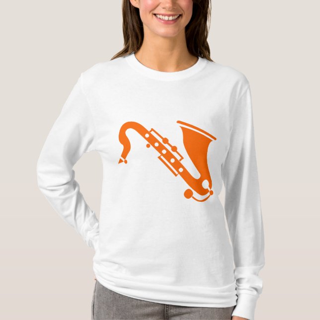 T-shirt Saxophone - Orange (Devant)