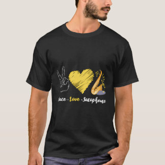 T-shirt Saxophone Peace Love Saxophone
