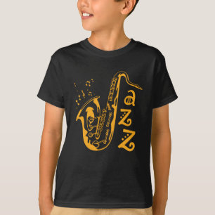 T-shirt Saxophone Player Jazz Music Notes musicales