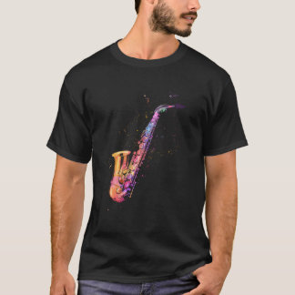 T-shirt Saxophone Pour Blues Musique Jazz Alto Musiciens