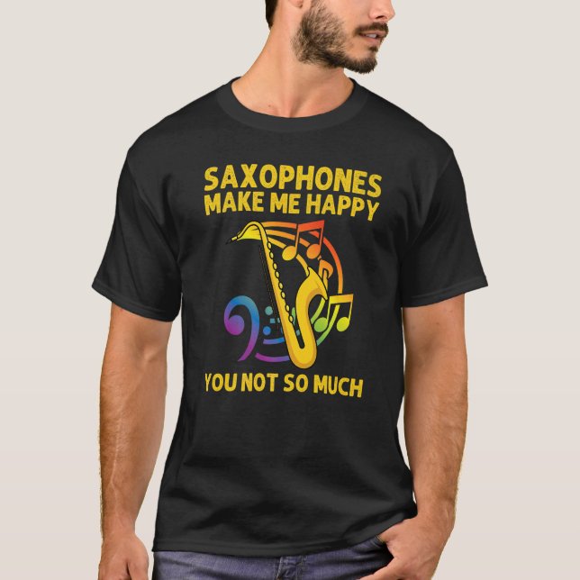 T-shirt Saxophone Pour Hommes Instrument De Reed Pour Femm (Devant)
