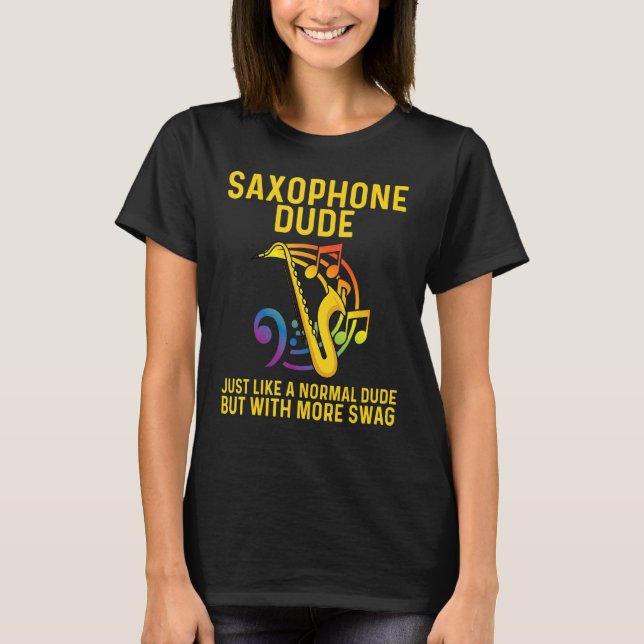 T-shirt Saxophone Pour Hommes Instrument De Reed Pour Femm (Devant)