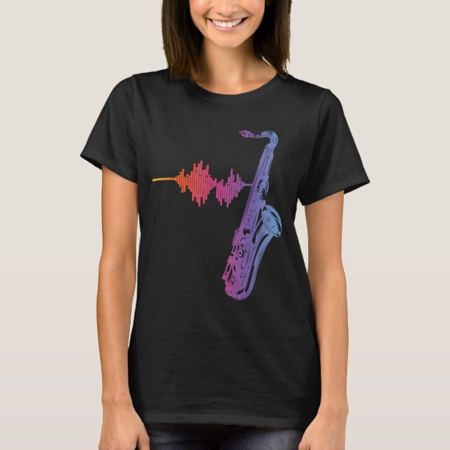 T-shirt Saxophone Reeds Sound Frequency Saxophoniste Mouth (Devant)