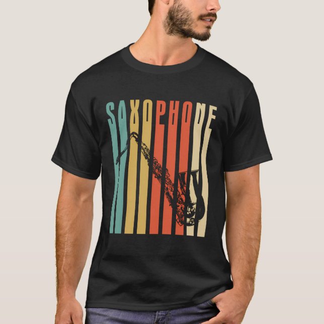 T-shirt Saxophone rétro (Devant)