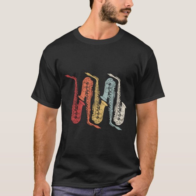 T-shirt Saxophone Retro Marching Band (Devant)