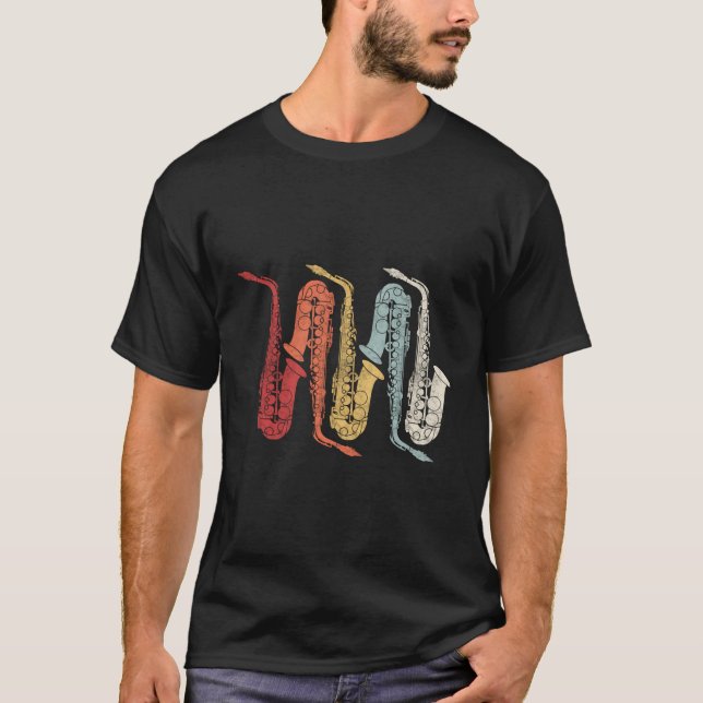 T-shirt Saxophone Retro Marching Band (Devant)