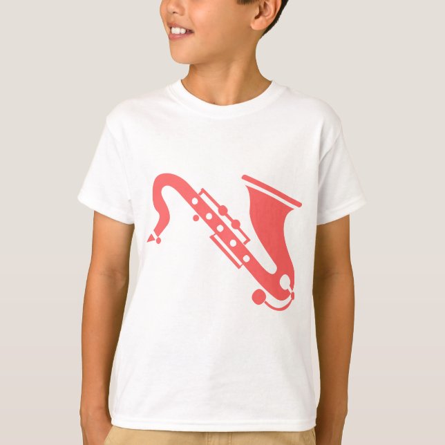 T-shirt Saxophone - rose tropicale (Devant)