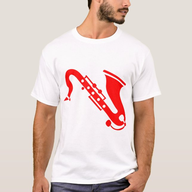 T-shirt Saxophone - Rouge (Devant)