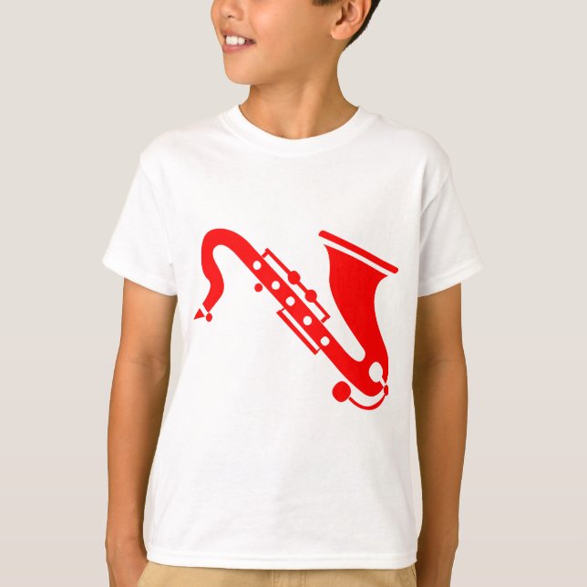 T-shirt Saxophone - Rouge (Devant)