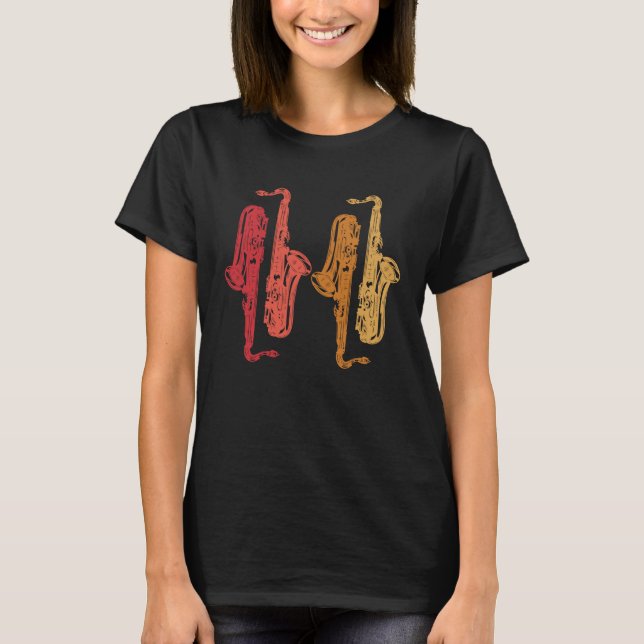 T-shirt Saxophone Saxaphone Player Music Jazz Tenor (Devant)